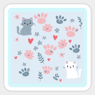 Cute cat pattern Sticker